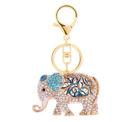 China Crystal+Metal Key Chain Animal Elephant New Arrivals Gift Rhinestone Diamond Painting Thai Style Keychains For Key Chain Accessories for sale