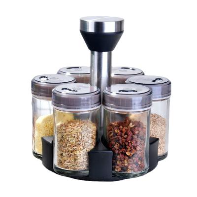 China Freshness Preservation 6 Pieces Set Stainless Steel Bottle Kitchen Storage Seasoning Salt Shaker for sale