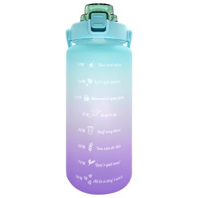 China Viable Creative Large Capacity Plastic Cup Bounce To Cover Sports Bottle Outdoor Gradient Frosted Color for sale