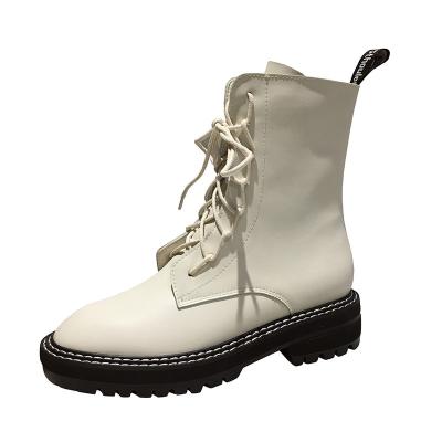 China Hot Selling Anti-slippery Ladies Fashion Breathable Sexy Snow Thick-soled White Ankle Boots European Style for sale