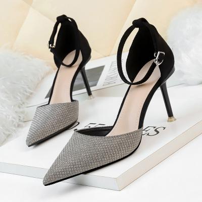 China Wholesale Fashion Anti-slippery Thin Heels Sandals Shallow Strappy Shoes Beautiful For Women for sale