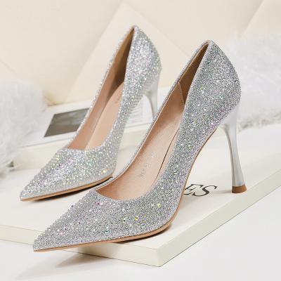 China The latest new fashion ladies luxury high heel sexy pointed shallow mouth anti-skid toe pumps shoes for sale