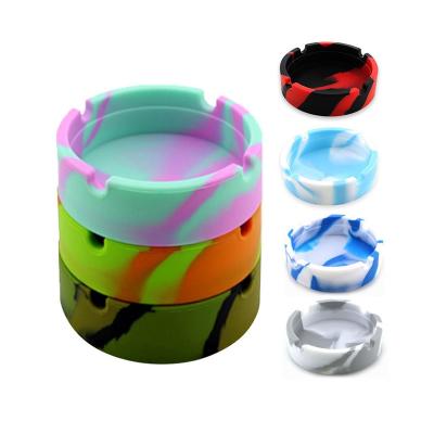 China Wholesale fluorescent luminous creative goods silicone ashtray bar KTV easy cleaning portable ashtray for sale