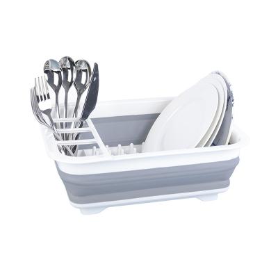 China MJ Shelf Dish Drainage Multifunctional Foldable Kitchen Viable Rack Multifunctional Dish Rack Dish Rack for sale