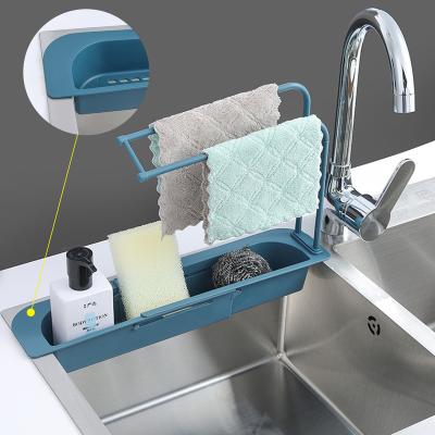 China 2022 Viable Hot Sale Kitchen Sinks Draining Shelves Hanging Basket Sponge Storage Racks For Suction Multifunctional Sink for sale