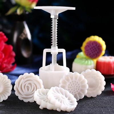 China MJ Viable Molds 6 in Set Sakura Mooncake Mold Moon Cake Tools Baking Molds for sale