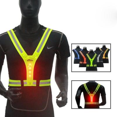 China INSTANT High Visibility LED Led Reflective Running Vest For Runners Safety Adjustable Elastic Warning Lights For Night Walking for sale