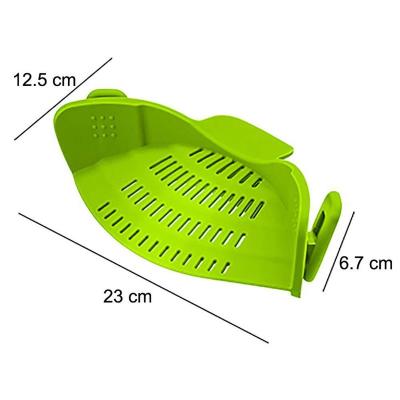 China Viable Kitchen Tension Strainer Instant Clip On Silicone 2 In 1 Collapsible Colander Fits All Pots And Bowls Dish Rack Rack Storage Home for sale