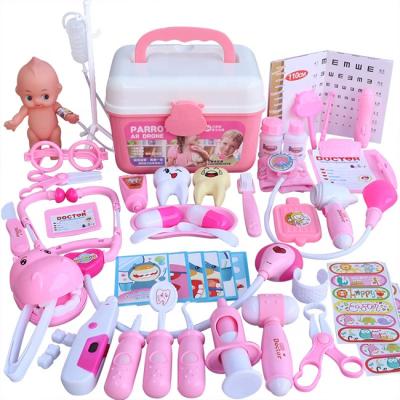 China Children Pretend Play Toys Kids 45 Pcs Doctor Toy Set For Pretend Doctor Interesting Toys Many Game Toys Accessories With Plastic Box for sale