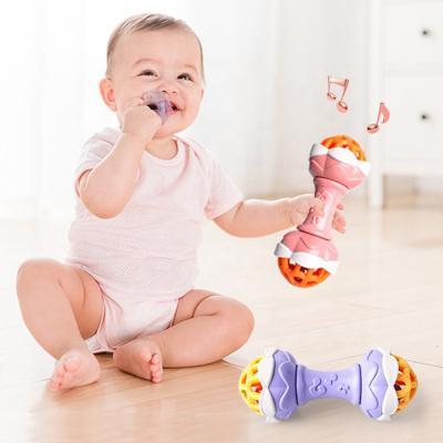 China Early educational baby teether rattle bell costumes baby soft rubber rattle toy set early educational teether rattle bell suits interesting newborn baby toys with sound for sale