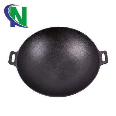 China Large Sustainable Chinese Cast Iron Industrial Black Wok for sale