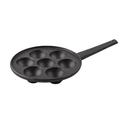 China Sustainable Cast Iron Pan Pancake Pan 7 Hole for sale