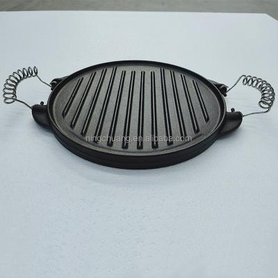 China Reversible Camping Accessories Pre-Seasoned Cast Iron Grill and Reversible Griddle Pan for sale