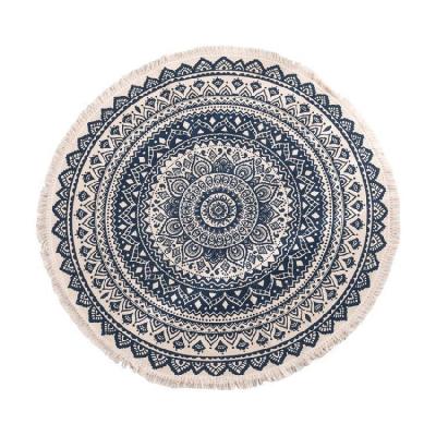 China Stain Resistant Plain National Canvas Antique Tapestry Cotton Wind Rug Study Bedroom Sofa Cushion Handmade for sale