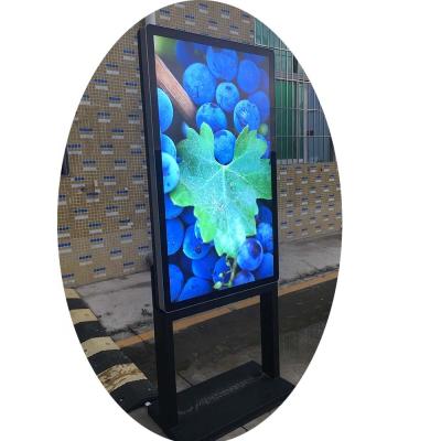 China Outdoor Ultra Thin Aluminum Fanless Waterproof Outdoor IP66 Video Screen Advertising TV for sale