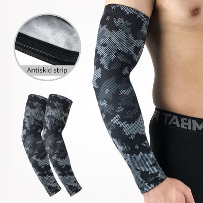 China Breathable Skin Arm Sleeve Summer UV Protection Cooling Moisture Wicking Sports Elastic Anti-Slip Elbow Sleeves Manga Para EL Sol for sale