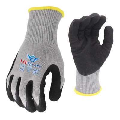 China Nitrile Sandy Customizable HPPE Hand Protection Work Sandy Nitrile Cut Resistant Heavy Duty Safety Gloves for sale