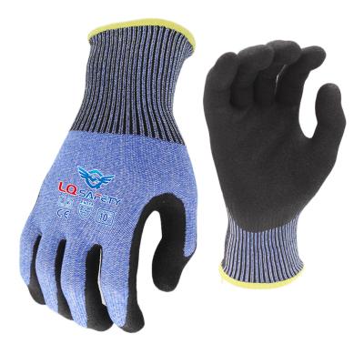 China Sandy 15 Gauge Nitrile Construction Gloves Anti-Cut Safety Nitrile Gloves Anti Work Automotive Gloves Sandy Coated Gloves for sale