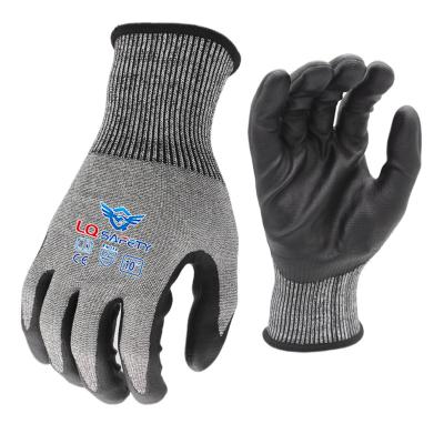 China Factory Wholesale Anti Nitrile Foam Coating Gloves Cut Level 5 Gray Nitrile Foam Coating For Builder Hand Construction Gloves for sale