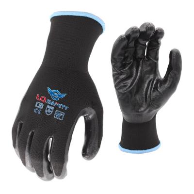 China Unisex Men Women Smooth Work Safety Gloves Safety Nitrile Nitriles Non-Slip Nitrile Smooth Coating Dipping Gloves for sale