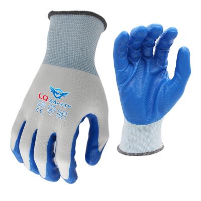 China Smooth Nitrile Jiangsu Nitrile Coated Gloves Nitrile Coated Palm Work Gloves Comfort Fit Gloves for sale