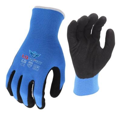 China Sandy Custom 13GPolyester Nitrile Oil Nitrile Sandy Industrial Safety Working Gloves Anti Oil Nitrile for sale