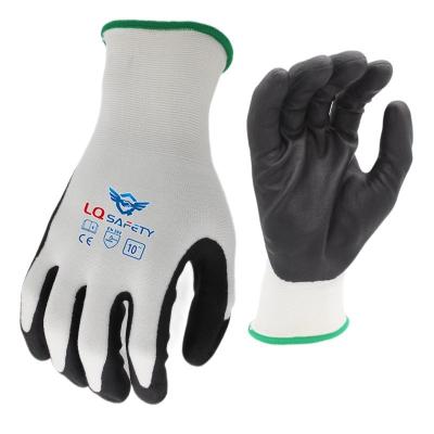 China Nitrile Foam Industrial Work Nitrile Foam Palm Coated Gloves Foam Nitrile Dipping Gloves For Construction for sale