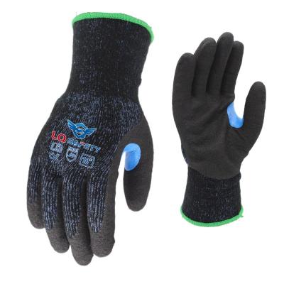 China Sandy Latex Safety Work Gloves Thumb Crotch Sandy Coated Protective Latex Reinforced For Construction Industry for sale