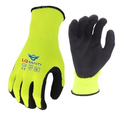 China Latex Foam OEM 15G Nylon Spandex Sponge Rubber Coated Gloves Hand Gloves For Construction Work for sale