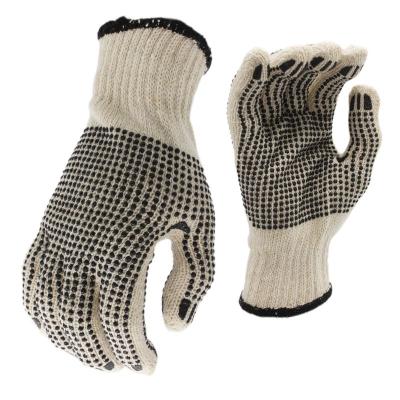 China Wholesale 10 Gauge Cotton Yarn PVC Dot Working Pvc Dotted Labor Anti-Cut Black Gloves For Auto Repair for sale