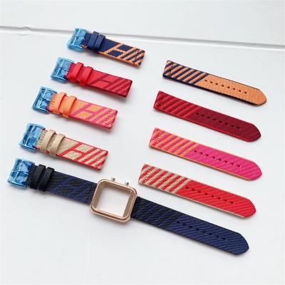 China New Two Colors Daily Life Official Nylon Braided Apple Twill Nylon Watch Band for sale