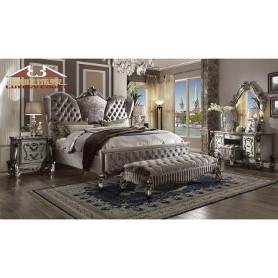 China Longhao Furniture Traditional Bedroom Furniture Set Designs Competitive Price Luxury Antique Bed for sale