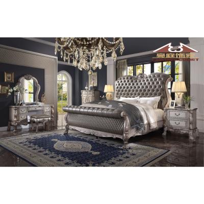 China Longhao Traditional Furniture Sale Stylish Leather Popular Bedroom Sets for sale