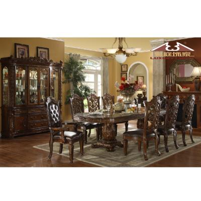 China EUROPEAN Longhao Furniture Luxury Dining Table Set 12 seater for sale