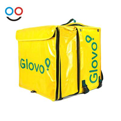 China Waterproof customize glovo high quality expandable waterproof yellow thermal insulated food delivery backpack hot bag for sale