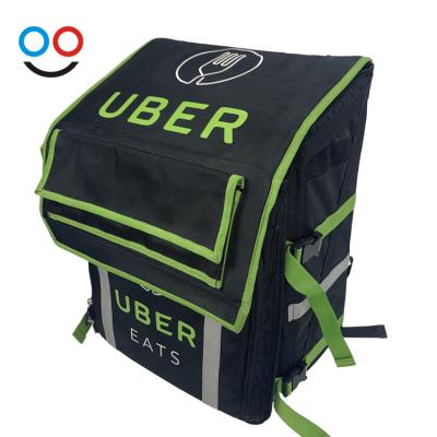 China Factory Customized Uber Waterproof Black Oxford Waterproof High Quality Eat Backpack Insulated Food Delivery Bag for sale