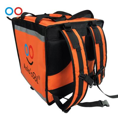 China Professional Custom High Quality Waterproof Professional Commercial Food Delivery Pizza Thermal Bag Backpack Heater Orange Bags for sale