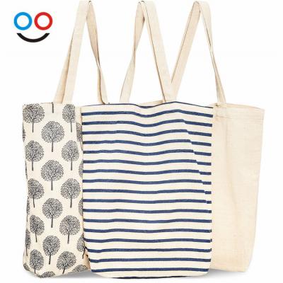 China Wholesale Price Custom Reusable Sustainable Trees Natural Canvas Cotton Shopping Tote Bags For Market for sale