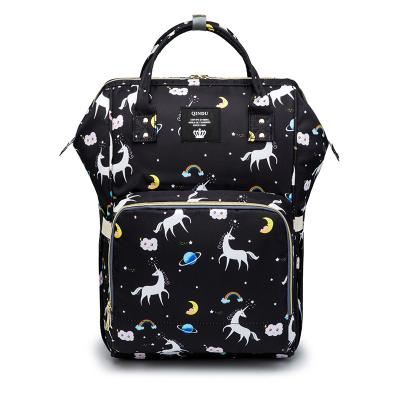 China Foldable Diaper Backpack Custom Diaper Backpack Water Resistant Unicorn Diaper Maternal Unicorn for sale