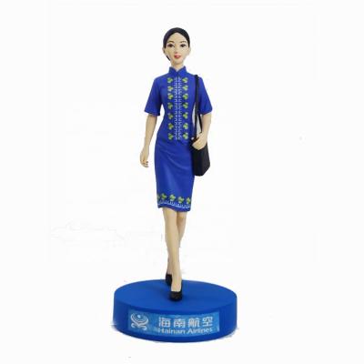 China Good Quality Stewardess Resin Collection Europe Airline Statue for sale