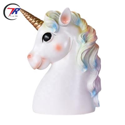 China China resin sculpture low volume beautiful unicorn modern craft fine art home decor gift minimum resin craft for sale