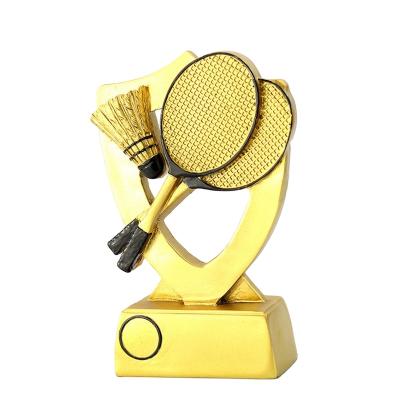 China Other Insurance Supplier Custom Special Badminton Trophy Resin Souvenir for sale