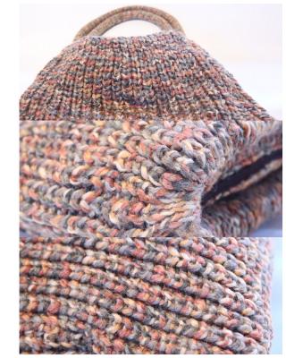 China Newest Flexible Polyester Fashion Reusable Knitting Cable Knit Bags For Winter for sale