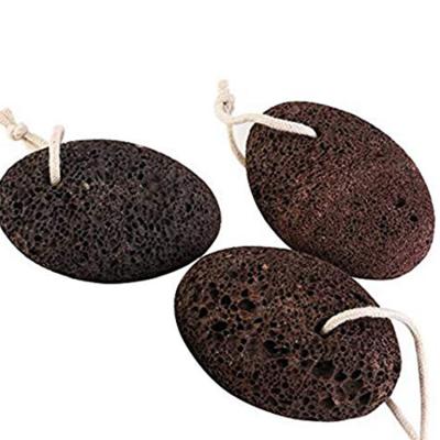 China Convenience Pedicure Foot File Prepare To Board 100% Natural Lava Exfoliating Pumice Stone Of The Feet, Round Shape Black Stone for sale