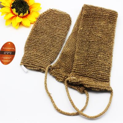 China New Products Eco-friendly Natural Sisal Bath Glove Bath Belt Set Soft Natural Bath Scrubber for sale