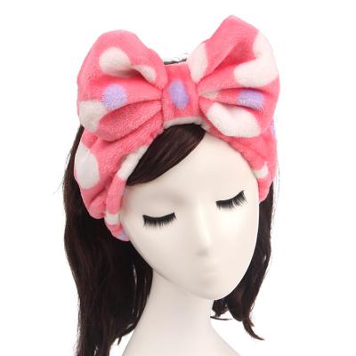 China 100%Polyester Pastoral Microfiber Quick Dry With Bowknot Hair Drying Cap for sale