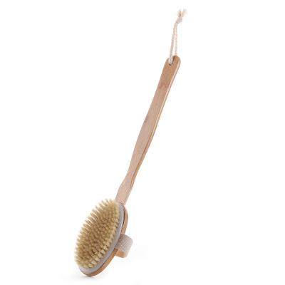 China EXFOLIATE Detachable Long Handle Natural Bamboo Body Bathing Dry Brush Shower Bath Brush Body Brush for sale