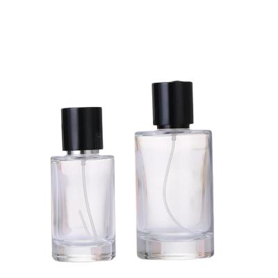 China Personal Care 50ml 100ml Perfume Bottle Glass Spray With ABS Cap Glass Heavy Black Spray Perfume Bottle for sale