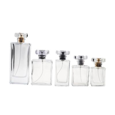 China Wholesale 50ml Cosmetic Transparent Black Color Glass Perfume Bottle With Spray Cover for sale