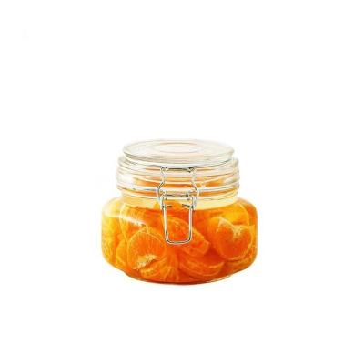 China Airtight Glass-to-Glass Freshness Preservation Food Kitchen Using Storage Jar For Bean And Rice With Locking Lid for sale